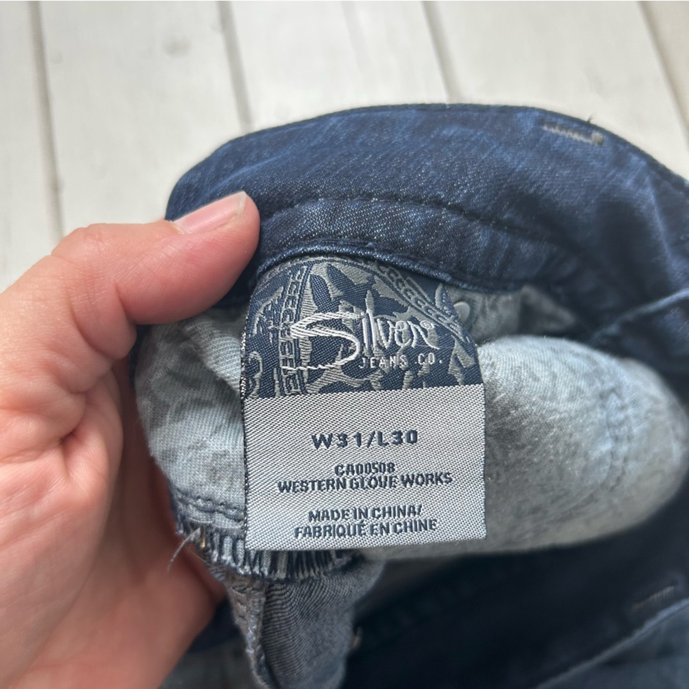 Silver Jeans Womens 31/30 Blue Suki Mid Flare Medium Wash Denim Pockets Logo - Picture 5 of 8